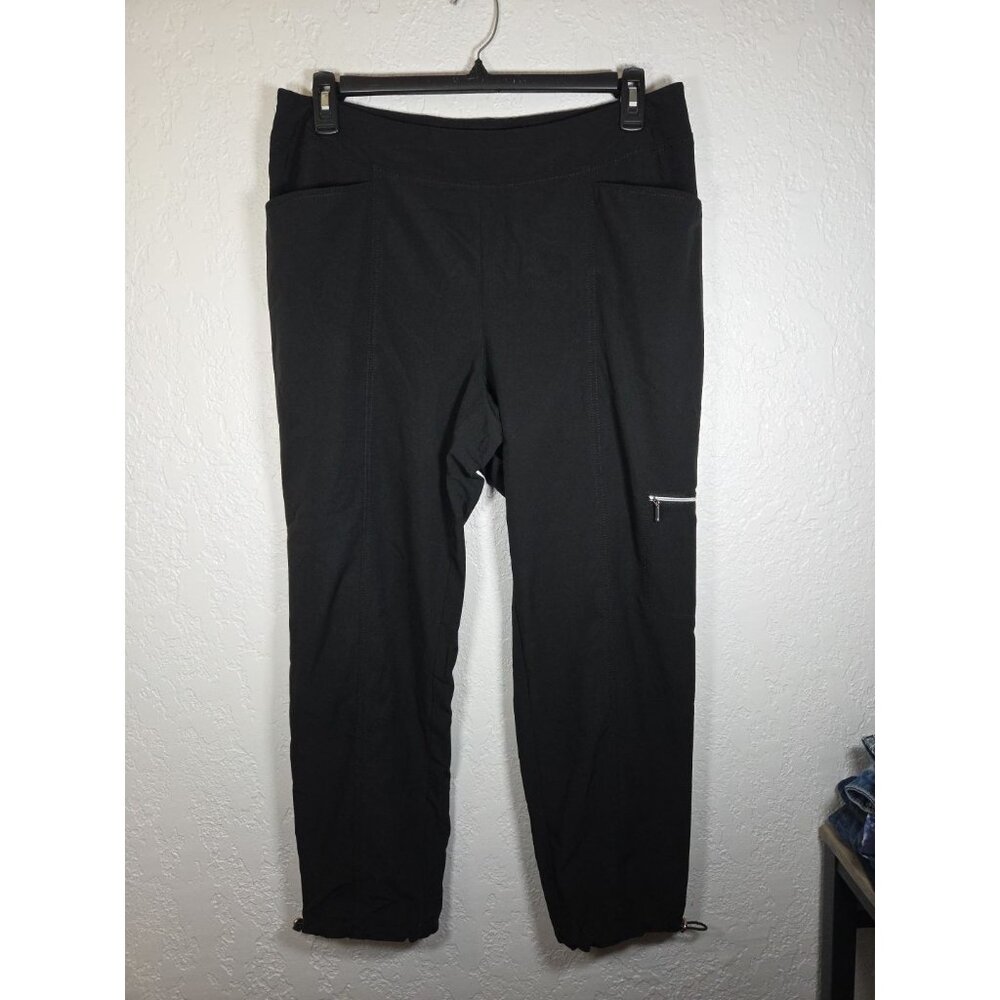 Womens Zenergy By Chicos Pants Size 2 Large Black Ankle Active